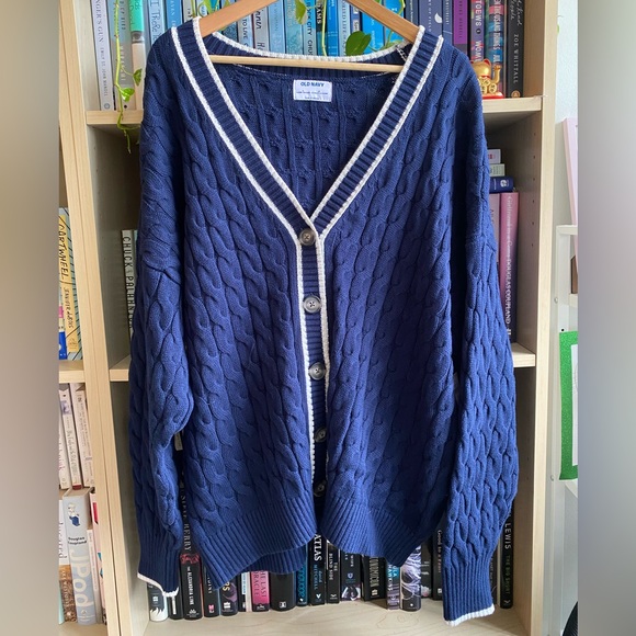 Slouchy Cable-Knit Cardigan Sweater L/XL - Picture 5 of 8